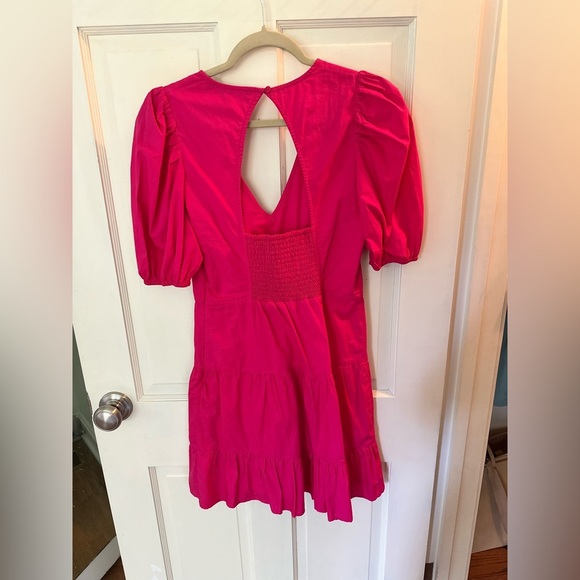 French Connection Bright Pink V-Neck Blouse - Picture 2 of 3